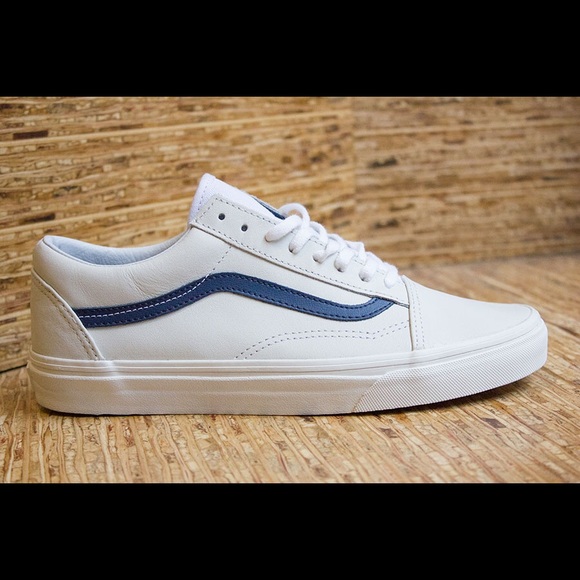 white and navy vans
